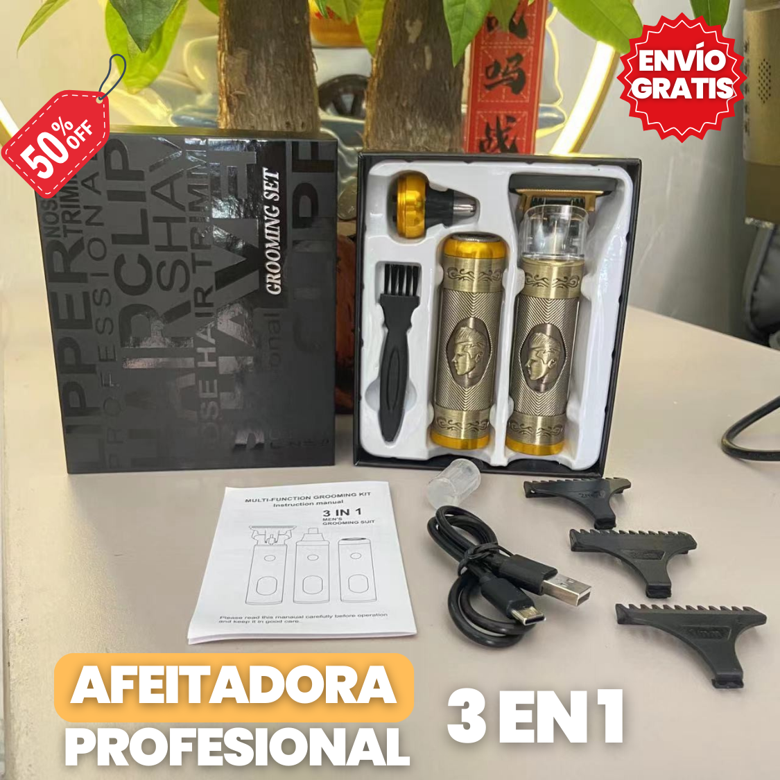 KIT AFEITADO PROFESIONAL * OFERTA 3 EN 1🔥