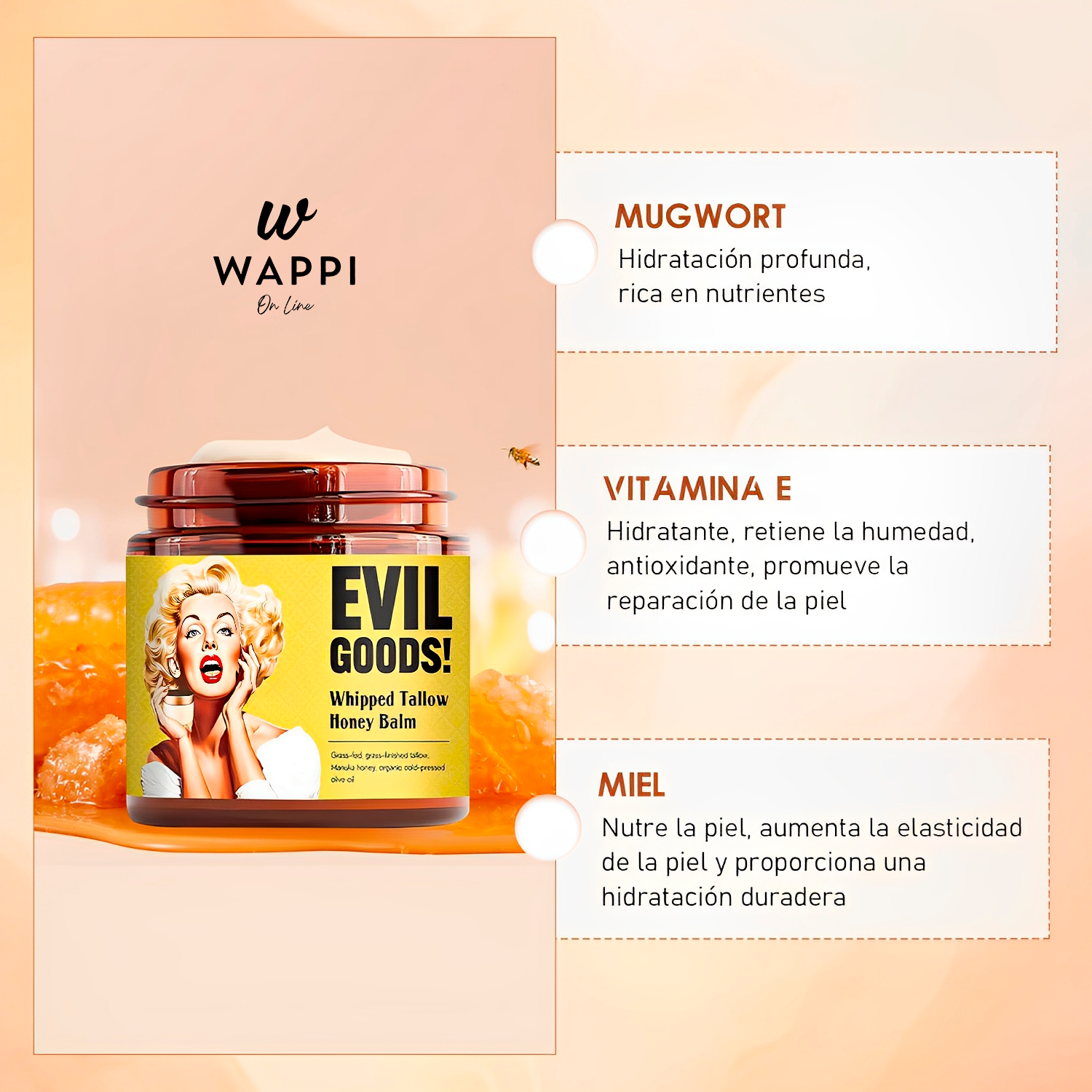✨Evil Goods con Sebo y Miel - Crema Facial Natural 🌿