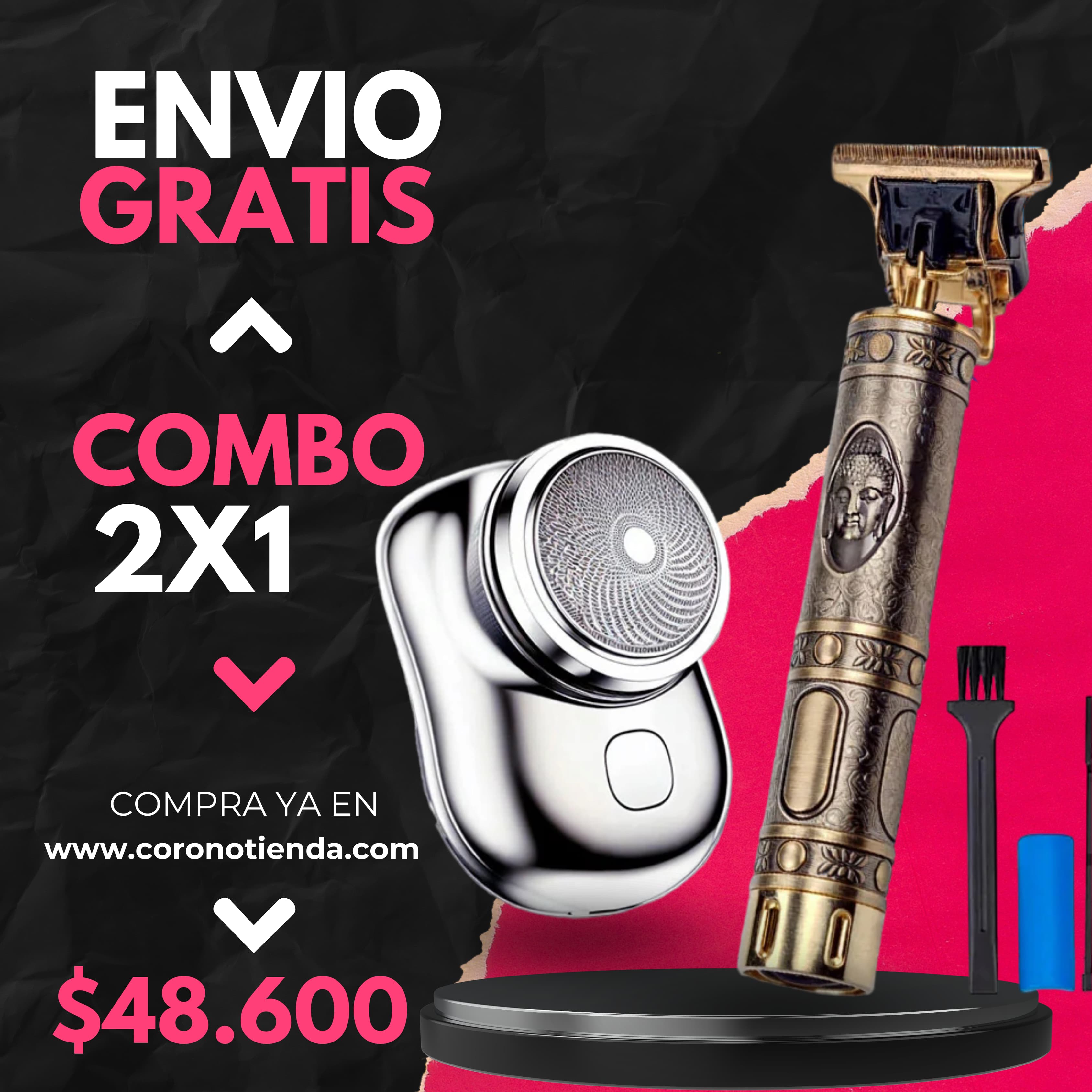 KIT AFEITADO 2X1 -AFEITADORA BUDA + MINI RASURADORA